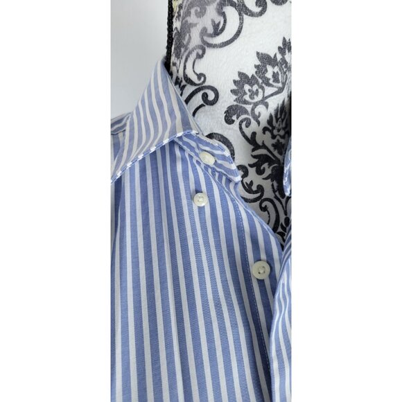 Peter Millar Shirt Mens Medium Striped Long Sleeve Button Down Preppy Blemish - Picture 3 of 10